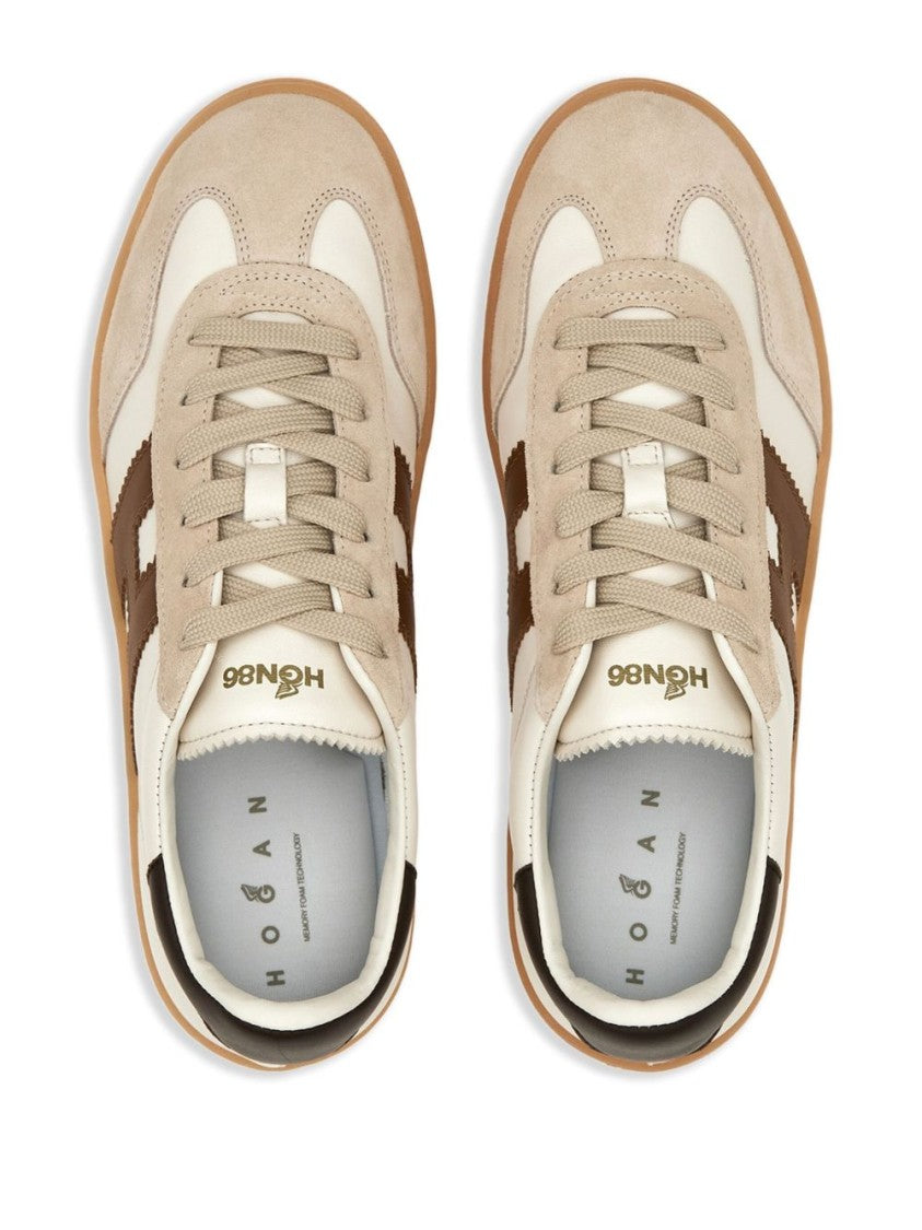 Hogan Beige Sneakers With Lace-Up Fastening