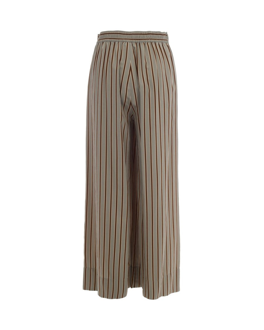 Liu Jo Flowing Wide Leg Trousers With Striped Design And Elastic Waistband