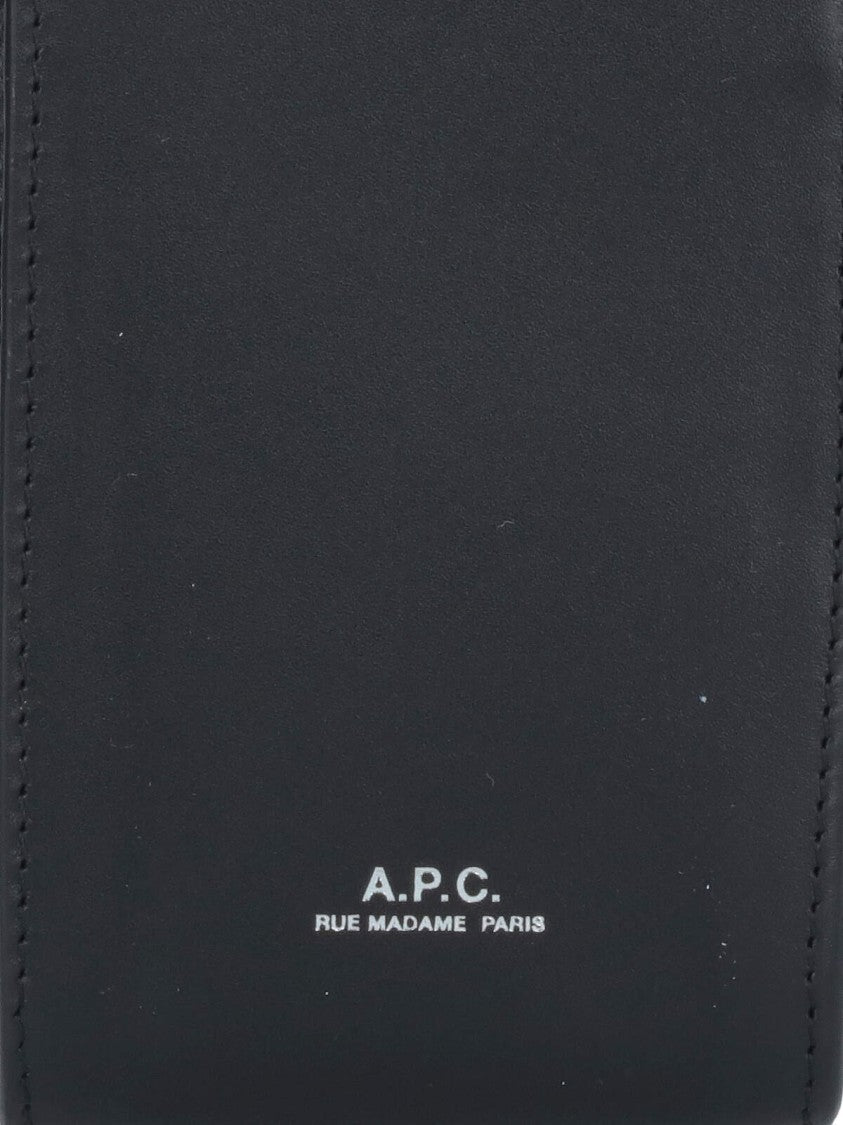 A.P.C. Black James Mini Matte Leather Bag