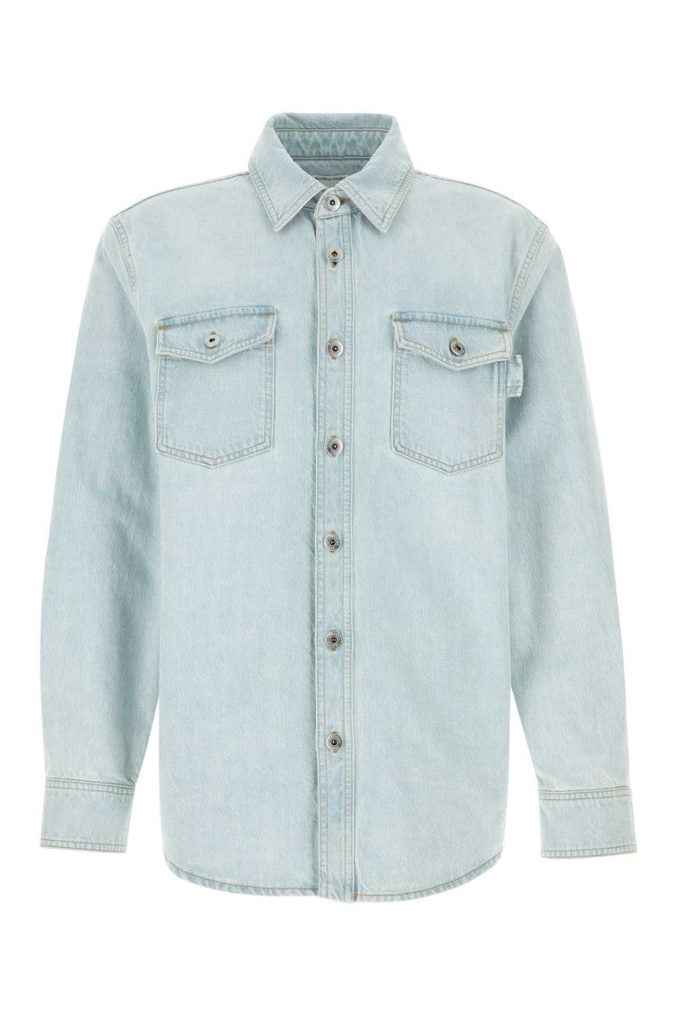 Bottega Veneta Light Wash Denim Shirt With Button-Down Front