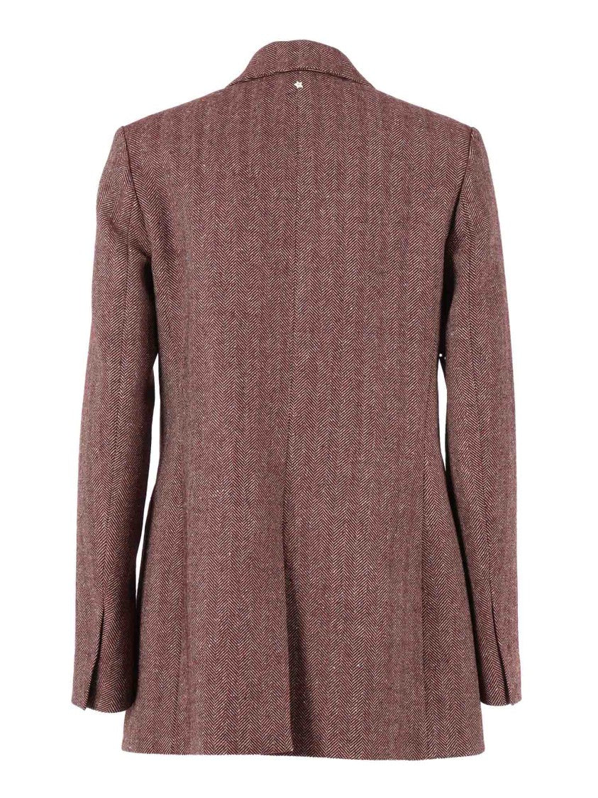 Lorena Antoniazzi Double-Breasted Herringbone Jacket With Tailored Fit And Structured Shoulders