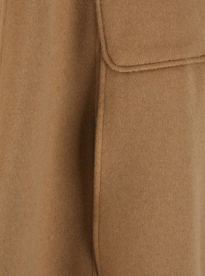 Plain Structured Short Cape With Classic Collar