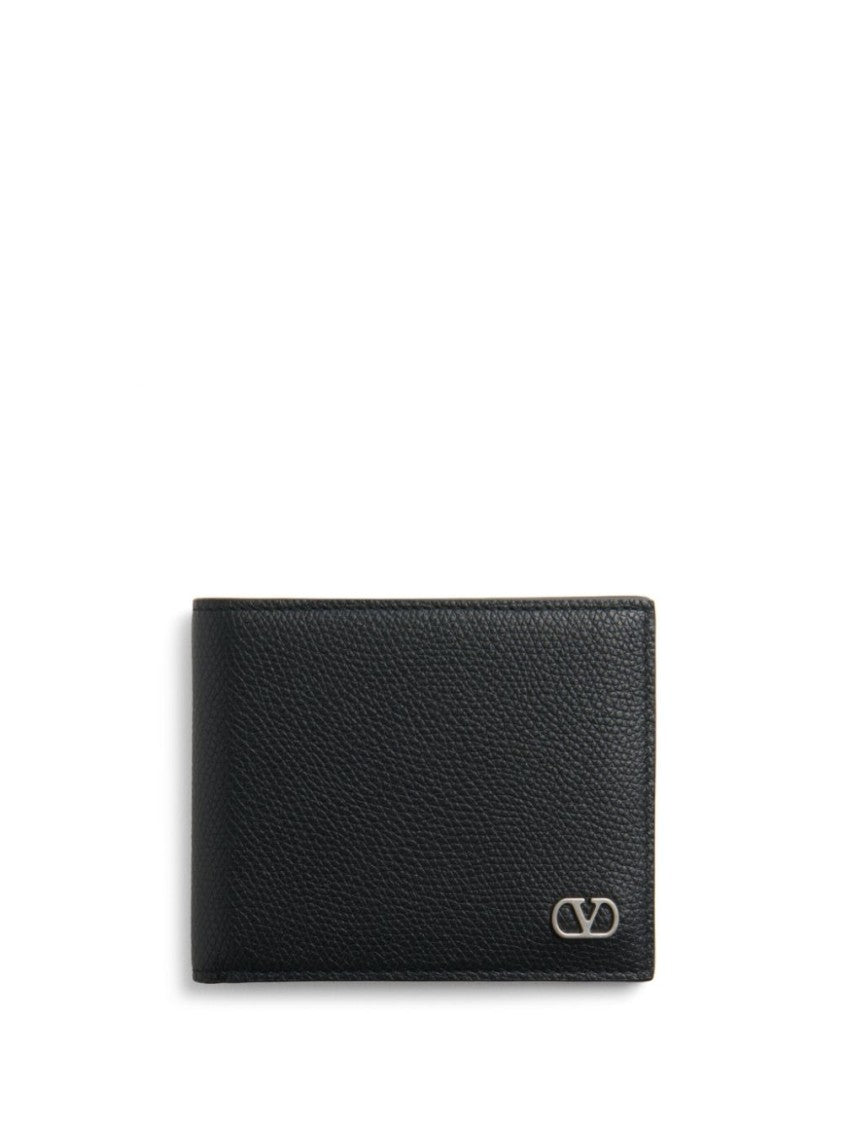 Valentino Black Vlogo Bi-Fold Wallet