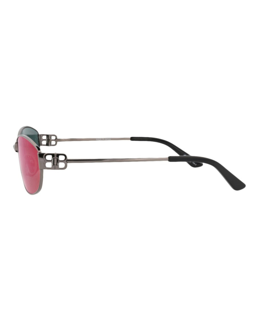 Balenciaga Square-Frame Metal Sunglasses