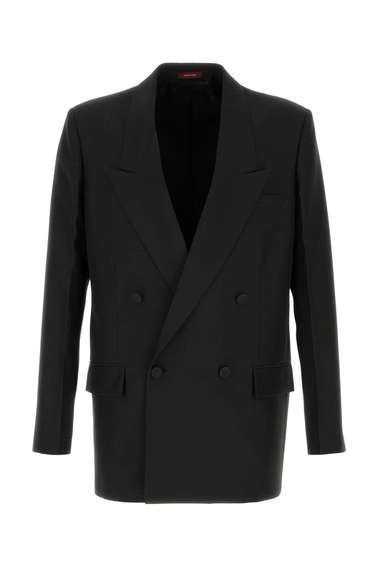 Gucci Double-Breasted Fo Jacket With Structured Silhouette