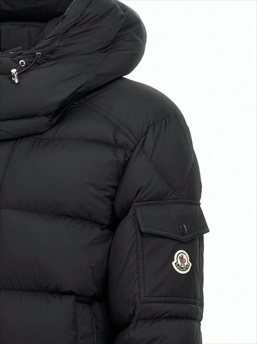 Moncler Black Padded Jacket With High Collar