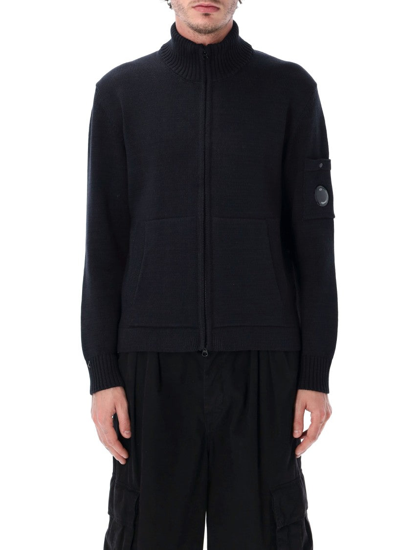 C.P. Company Compact Cotton Ribbed Detail Cardigan