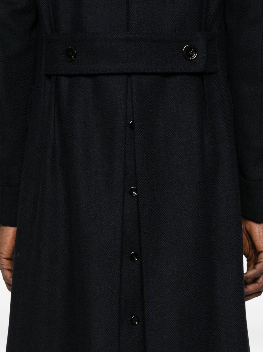 Lardini Double-Breasted Wool And Cashmere Overcoat