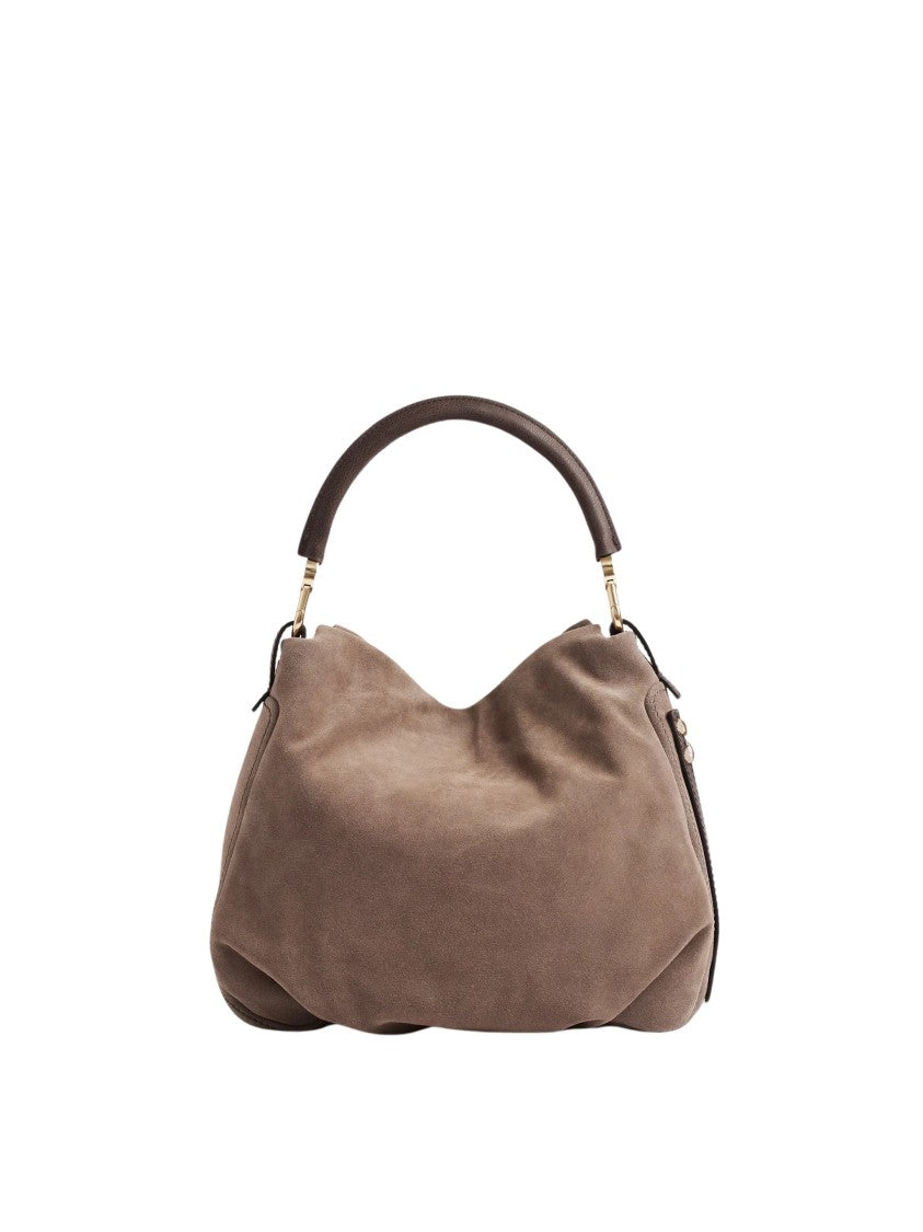 Borbonese Borsa Hobo S Small Soft Split Suede Hobo Bag