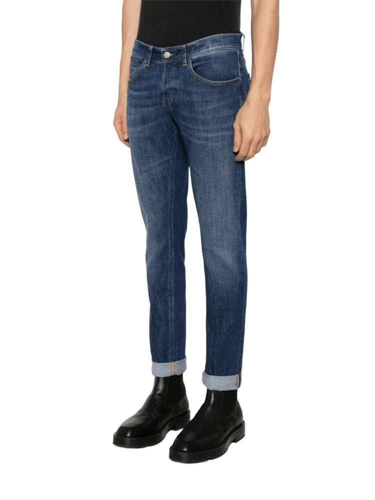 Dondup Skinny Fit Blue Jeans With Rolled Cuffs And Five-Pocket Design