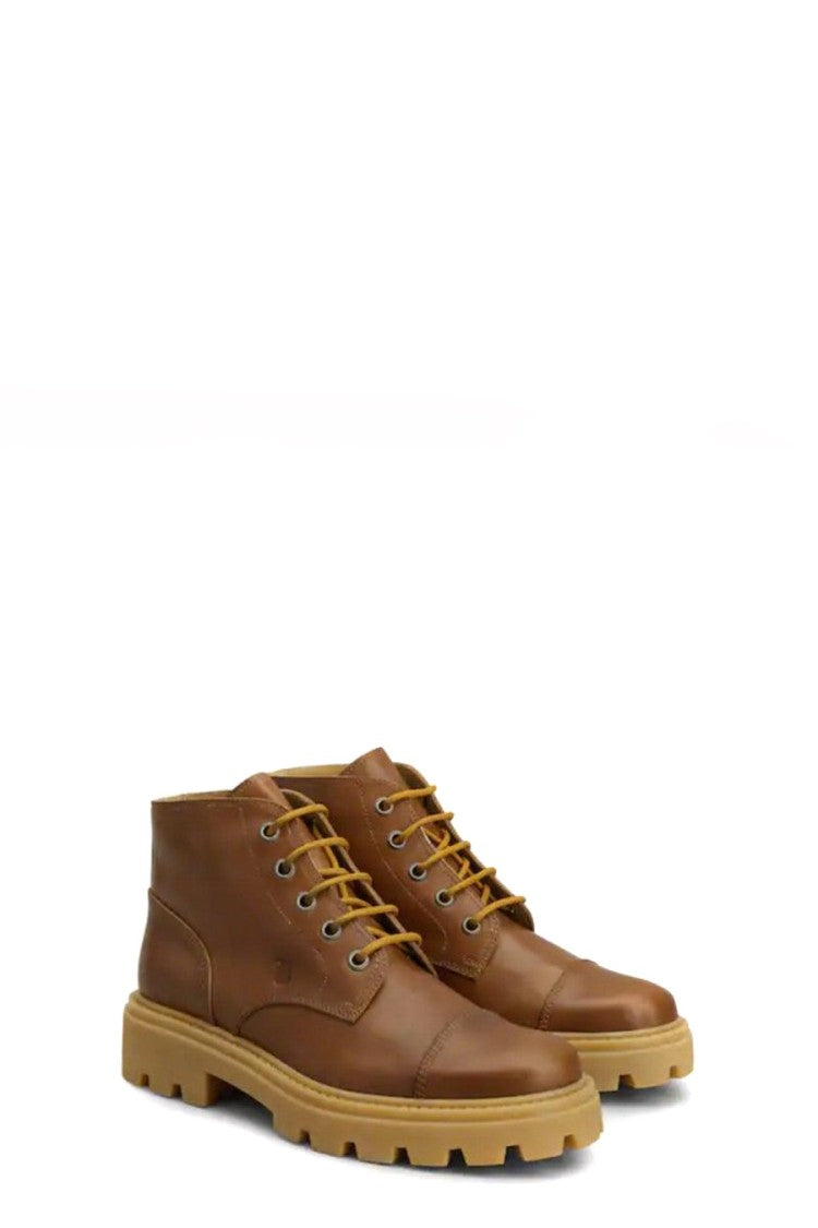 Tod's Dark Brandy Monogram Leather Ankle Boots