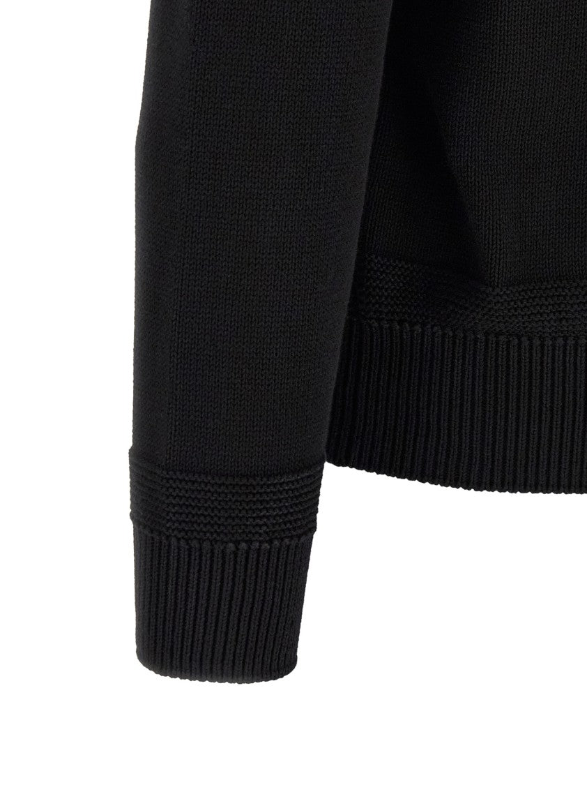 Moncler Lightweight Cotton Sweater With Classic Crew Neck And Ribbed Cuffs