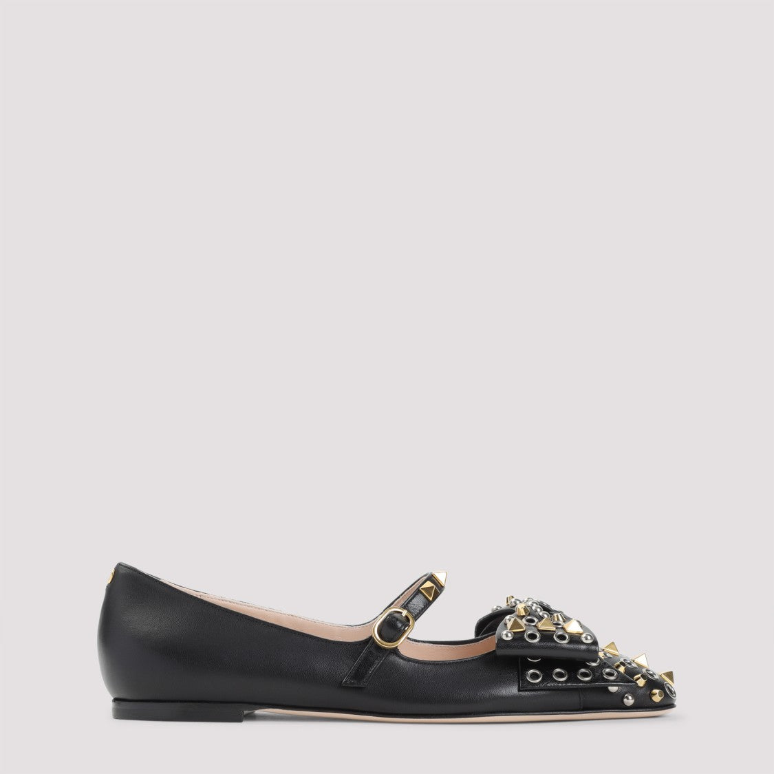 Valentino Garavani Leather Ballerinas With Stud Detailing