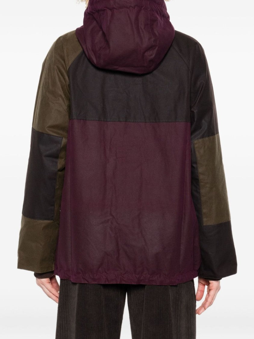 Barbour Patchwork Design Bordeaux Jacket With Hood