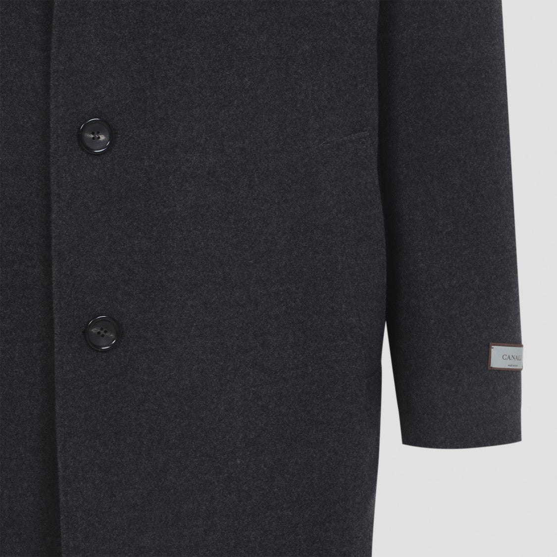 Canali Dark Grey Wool Coat