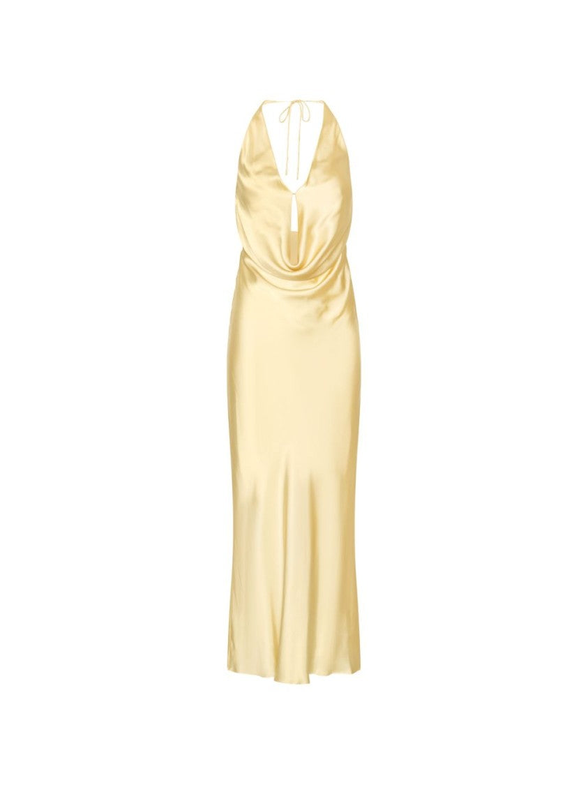 Rotate Halter Neck Cowl Neck Maxi Dress