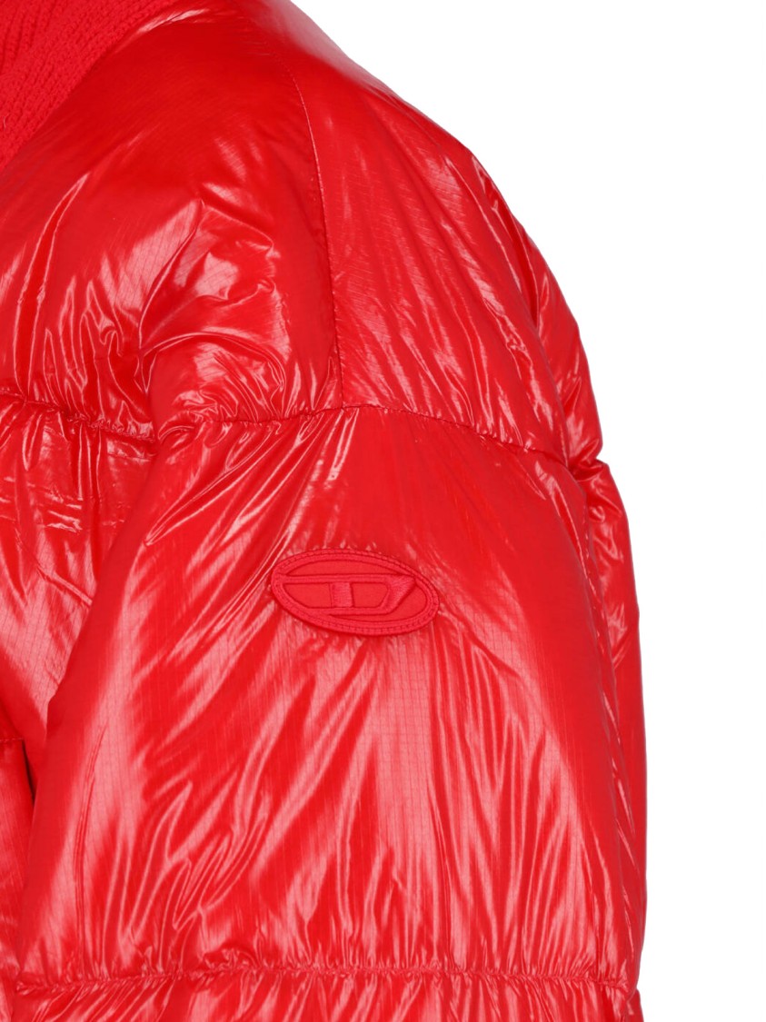Diesel Red W-Warrior High Collar Down Jacket