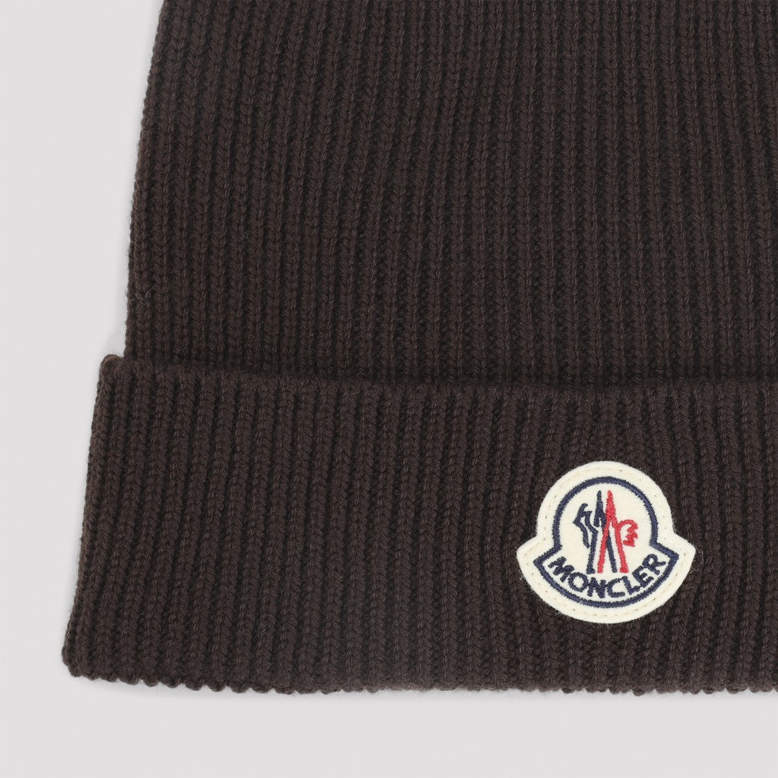Moncler Ribbed Knit Hat With Folded Cuff