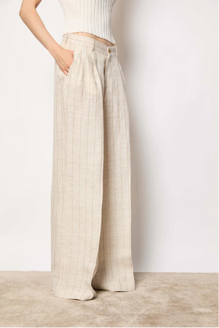 L.B.M. 1911 Ivory Wide-Leg Palazzo Pants