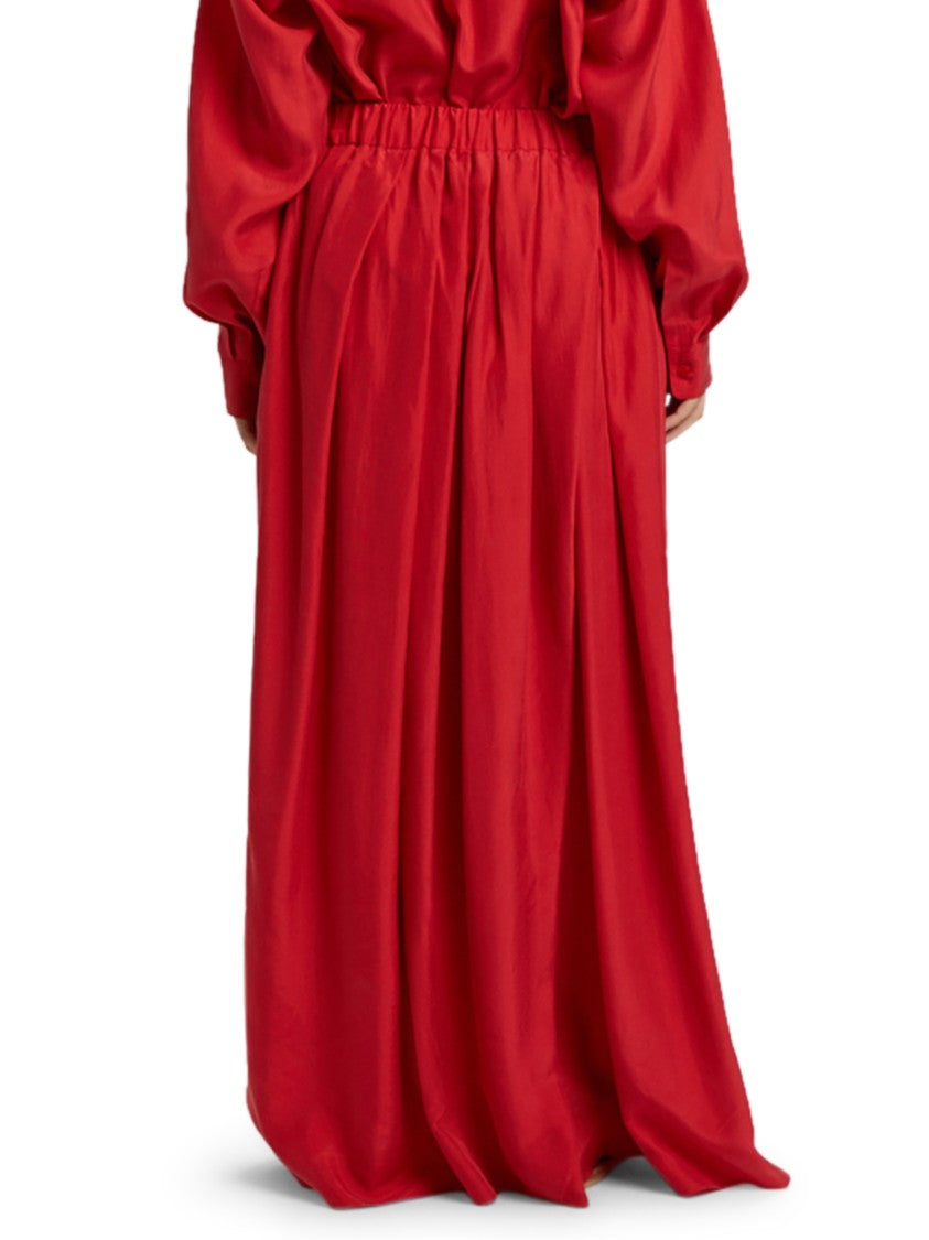 Phisique Du Role Irregular Pleats Maxi Skirt In Habotai Silk