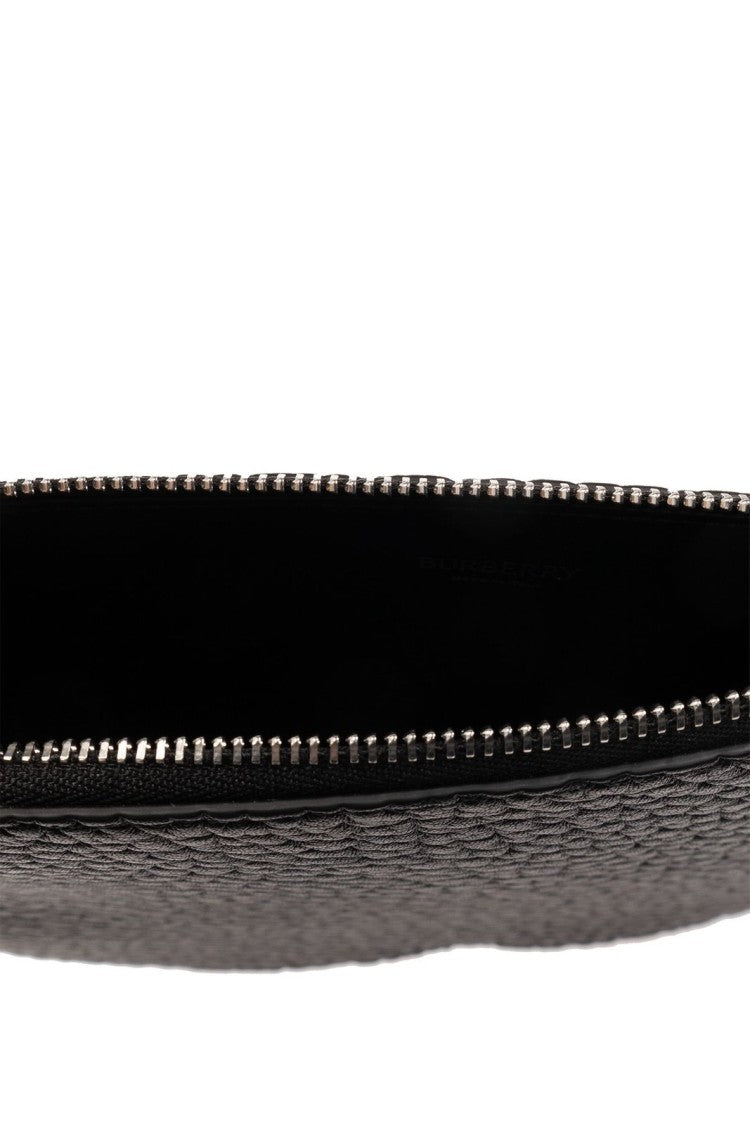 Burberry Textured Leather Clutch With Scalloped Edge