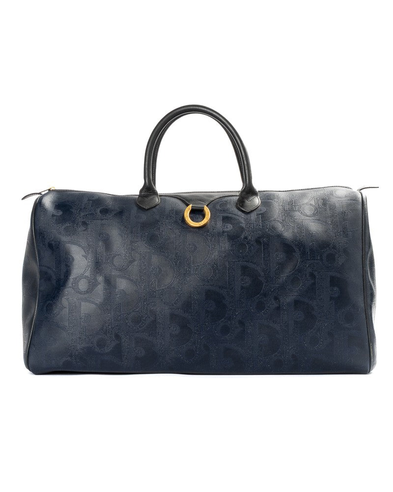 Dior Vintage Oblique 55 Duffel Bag In Blue