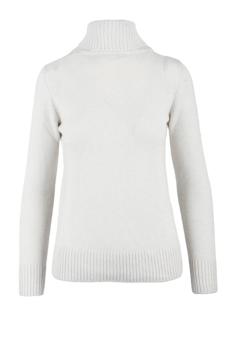 Panicale Cashmere Turtleneck Sweater - White