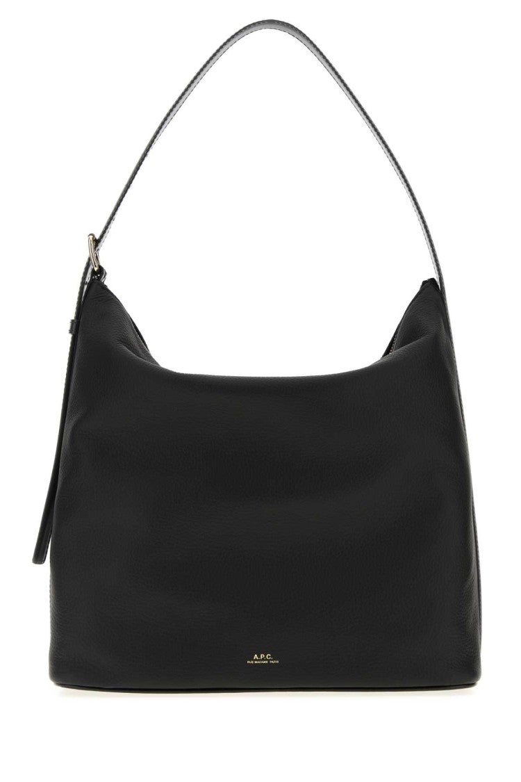 A.P.C. Black Leather Vera Shoulder Bag