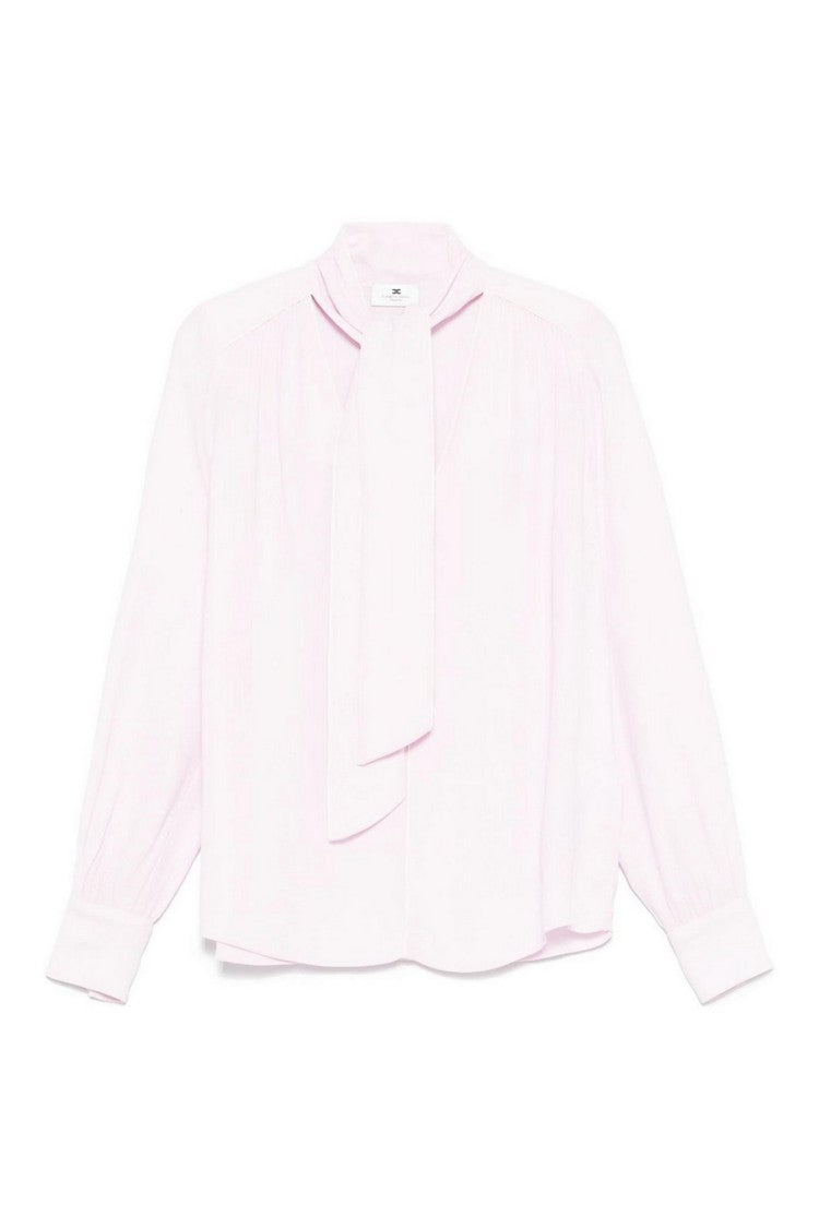 Elisabetta Franchi Pink Tie-Neck Viscose Blouse