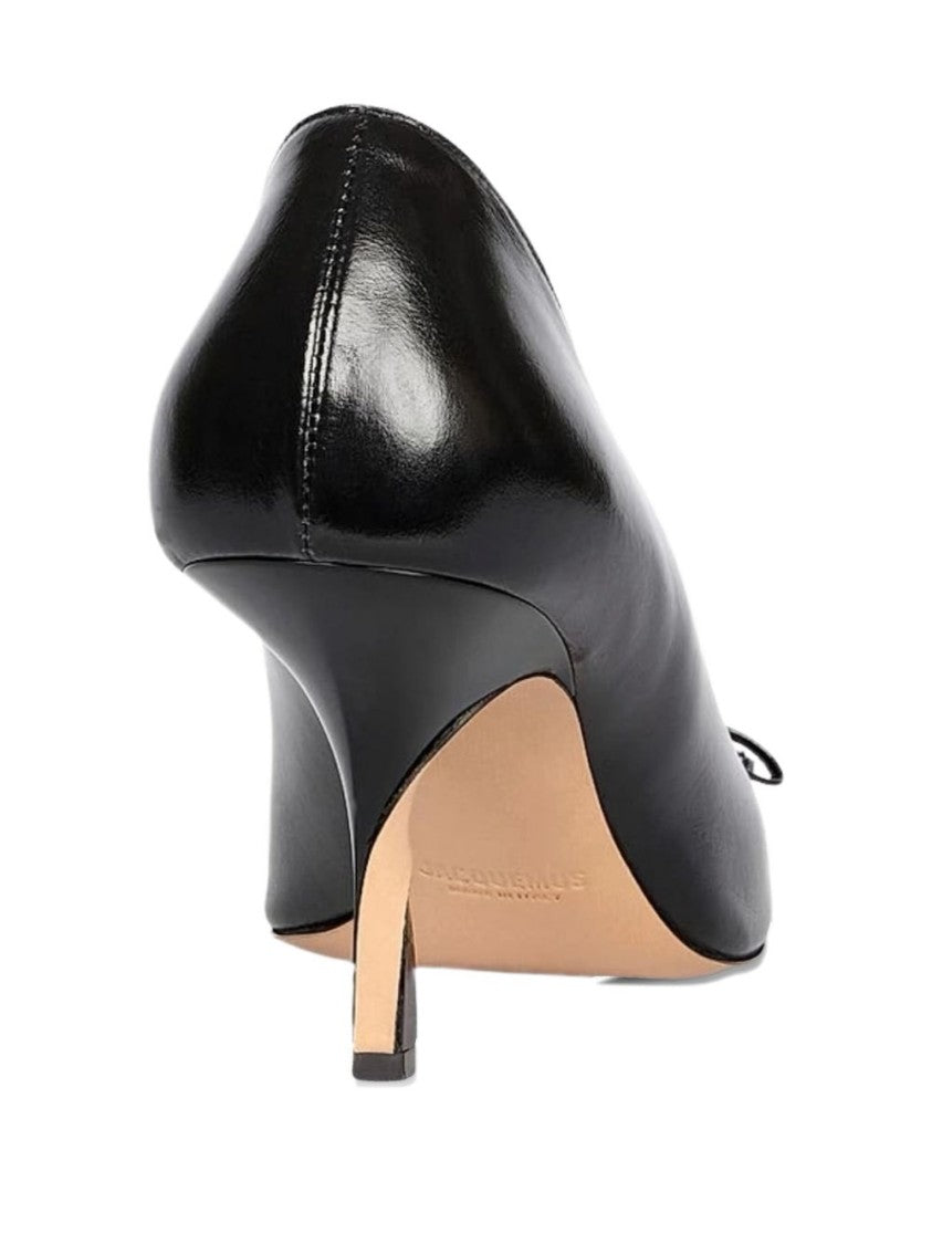 Jacquemus Black Leather Pumps With Half Heel