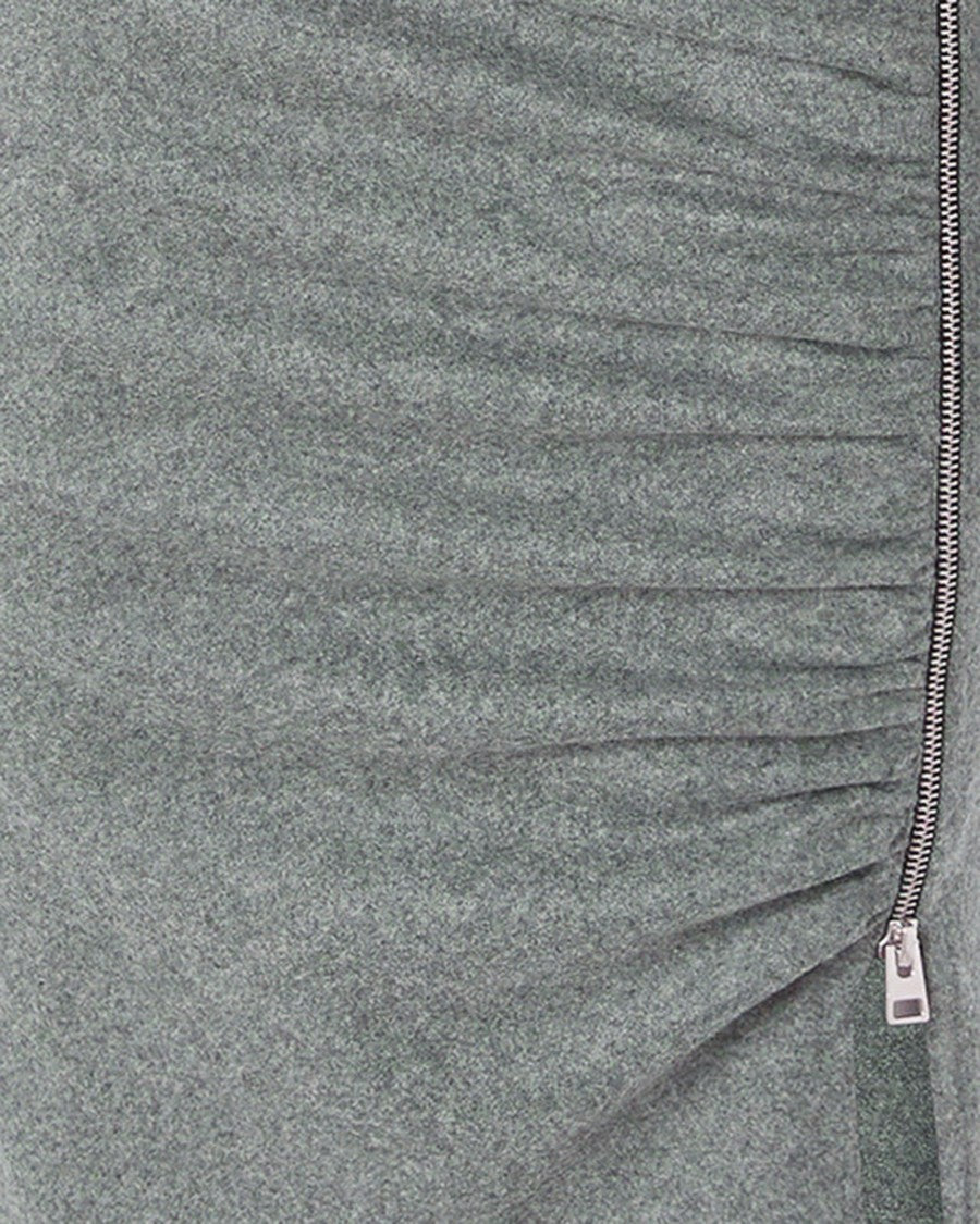 Pinko Fitted Midi Dress With Drape In Gray