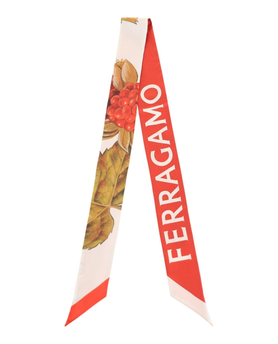 Ferragamo Wild-Berry Print Silk Bandeau