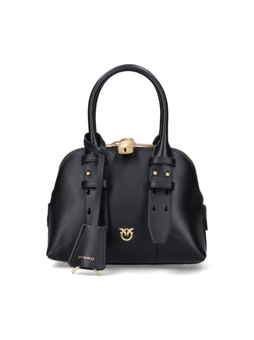 Pinko Structured Minimalist Bag With Smooth Black Exterior