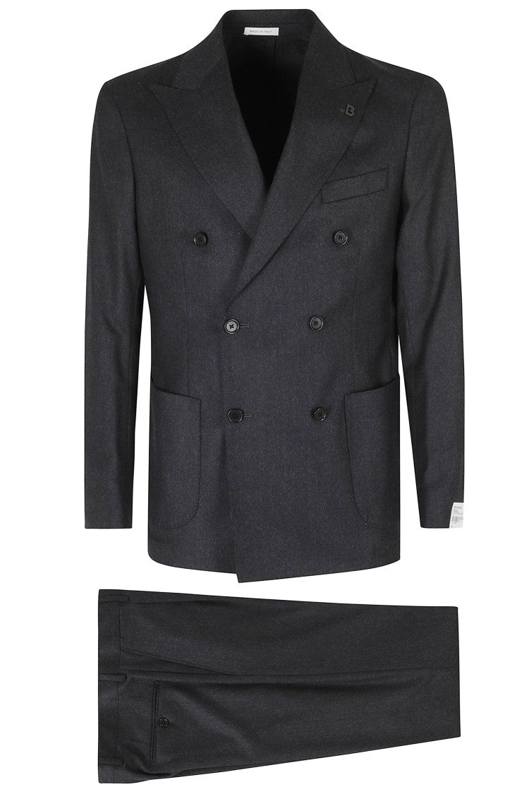 Breras Milano Anthracite Vital Barberis Double-Breasted Wool Suit