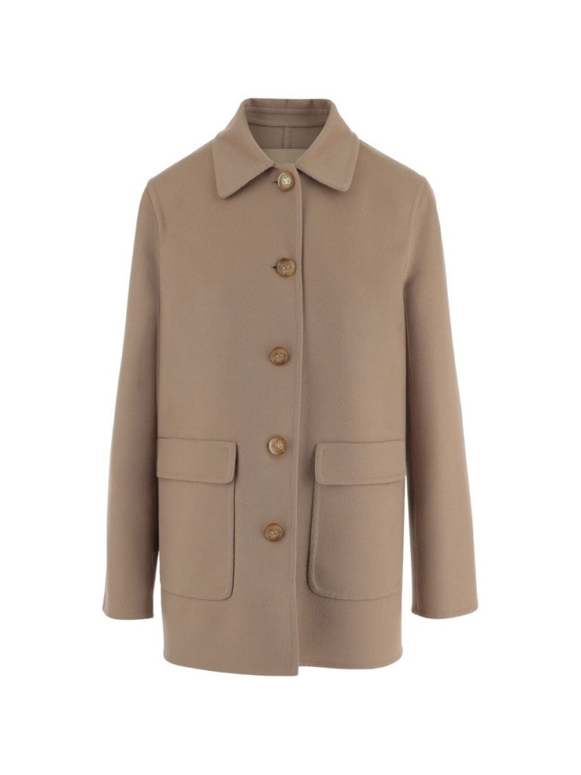 Valentino Garavani Structured Brown Jacket With Soft Collar