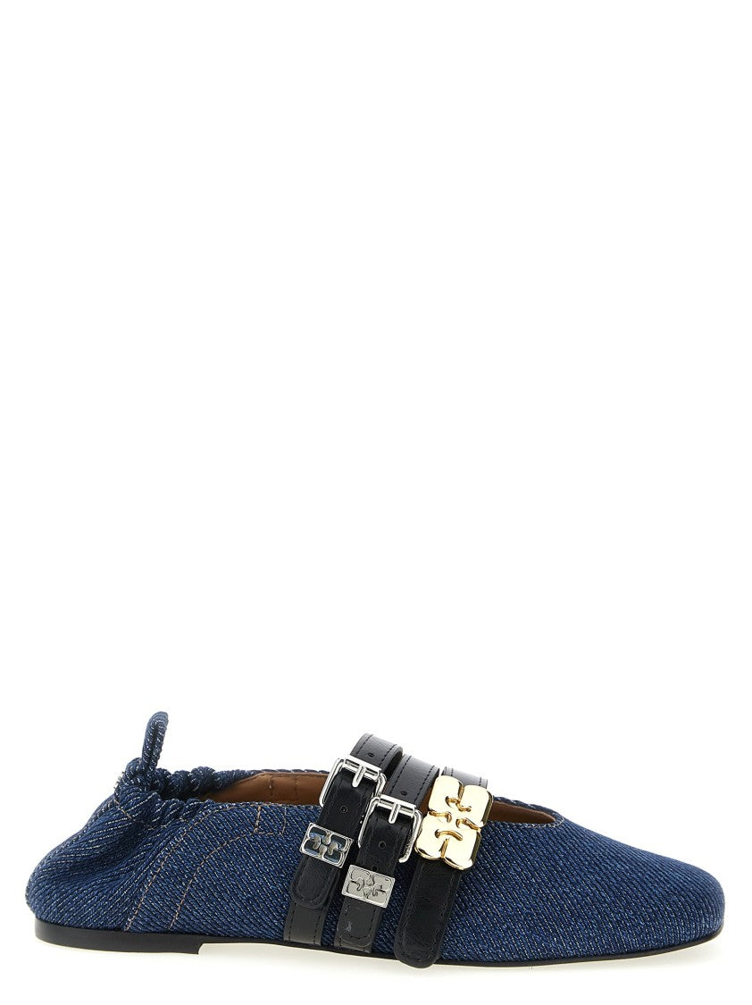 Ganni 'Sue Triple' Ballet Flats