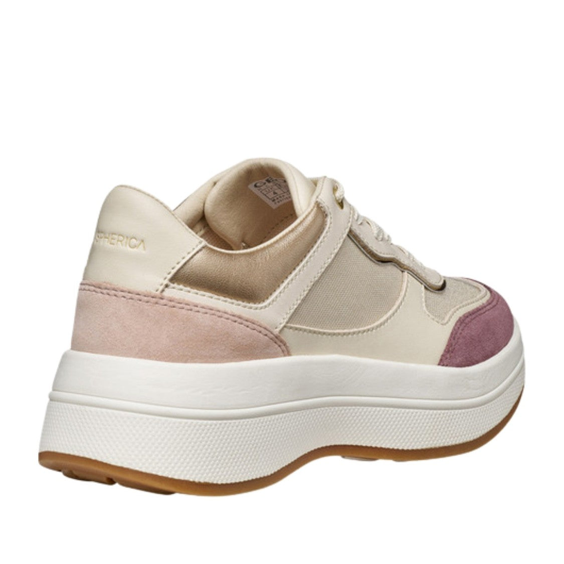 Geox Spherica Ecub-3 Beige Suede-Accent Sneakers