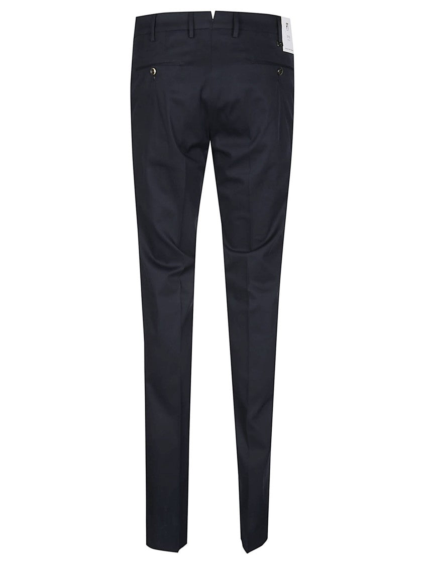 Pt Torino Black E-Slim Cotton-Blend Pants