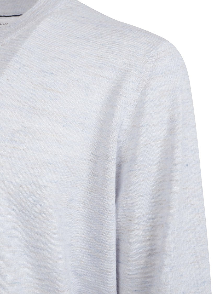 Brunello Cucinelli Heathered Crew Neck Knitwear Sweater
