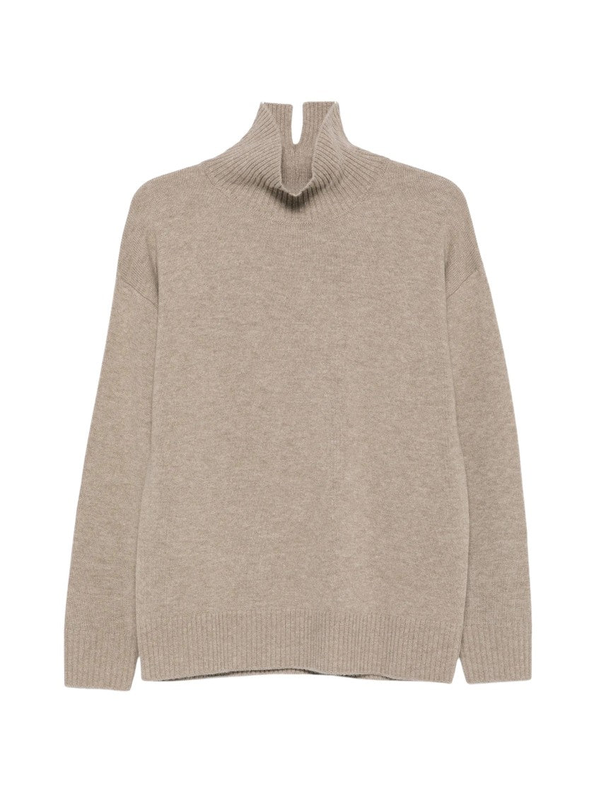 Seventy Venezia Light Brown Dolcevita High-Neck Wool-Blend Sweater