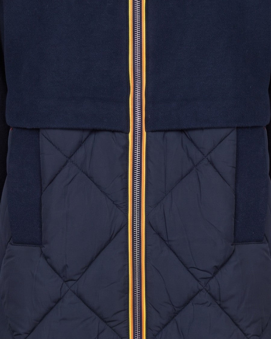 K-Way Three-Quarter Length Wool-Nylon Dual-Fabric Coat