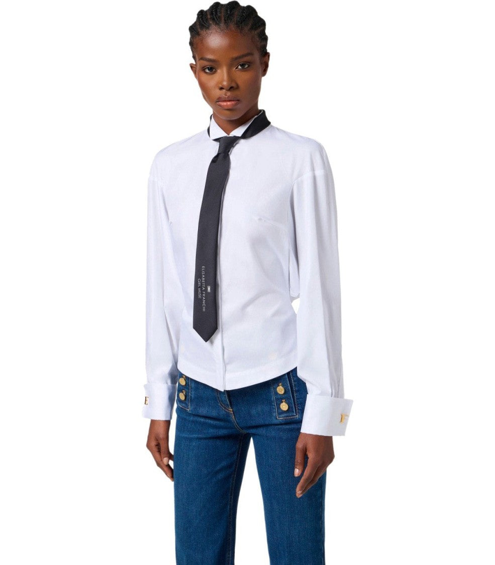 Elisabetta Franchi White Shirt With Necktie
