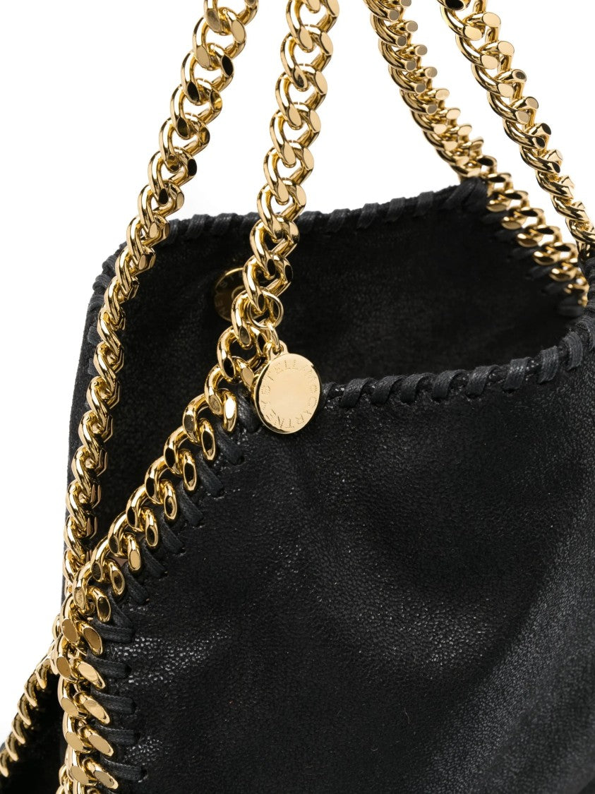Stella Mccartney Black Falabella Mini Chain Trim Totes