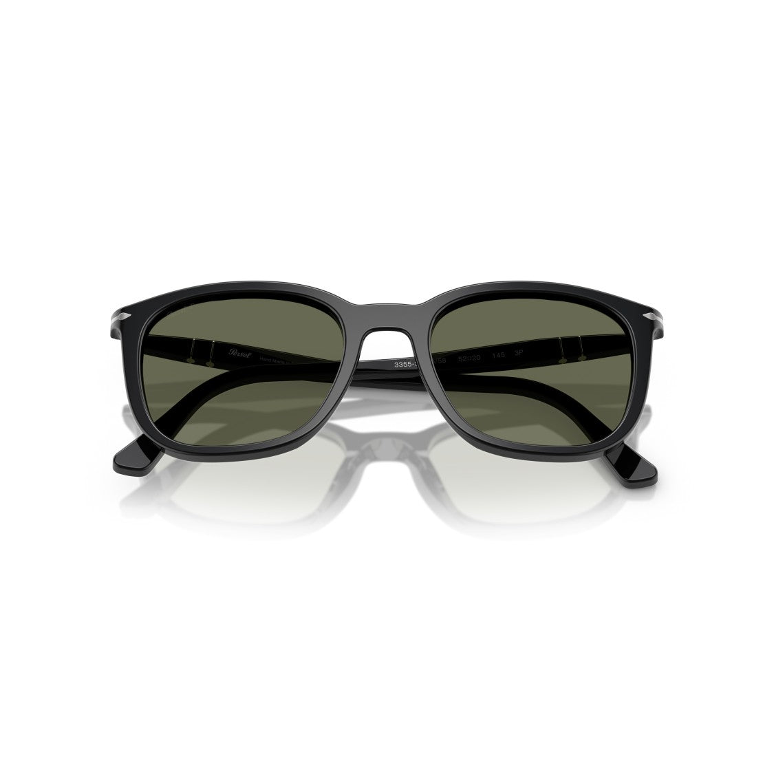 Persol 0Po3355s Square Frame Sunglasses With Glossy Black Acetate
