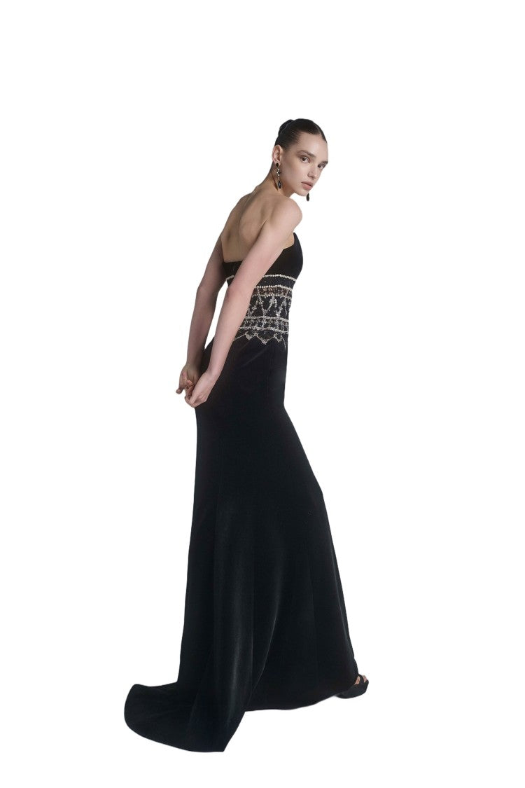 Saiid Kobeisy Strapless Dress With Embroidered Detailing