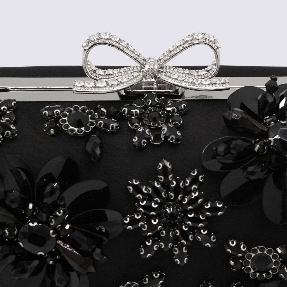 Self-Portrait Black Embellished Clutch