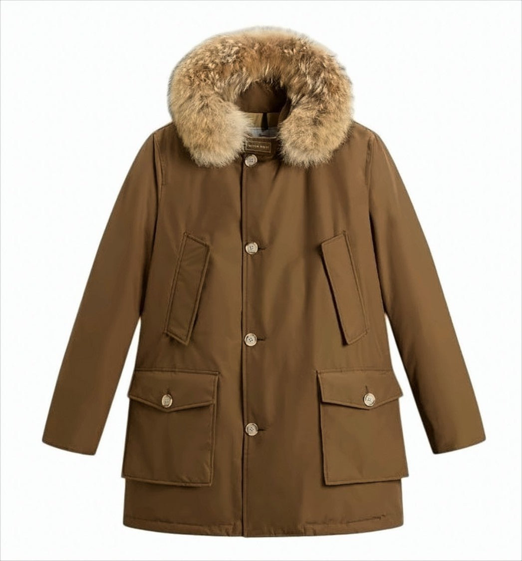 Woolrich Water-Resistant Anorak With Detachable Coyote Fur Trim