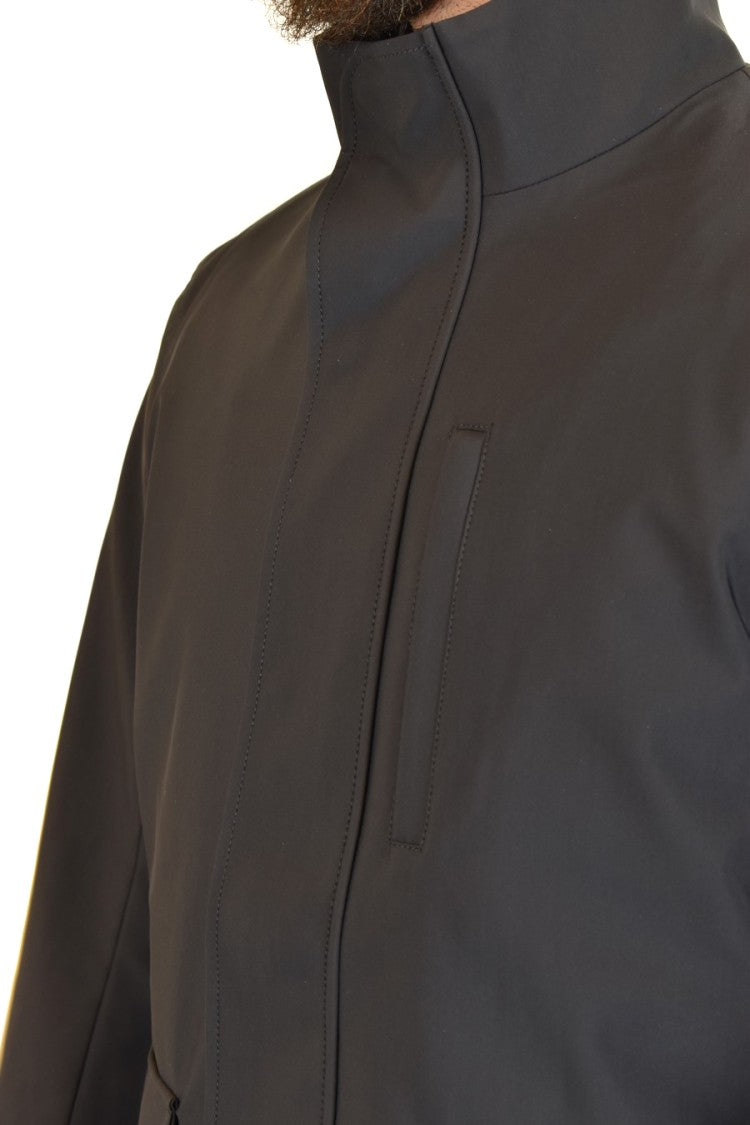 Emporio Armani Sky-Finish Polyamide Jacket With High Collar