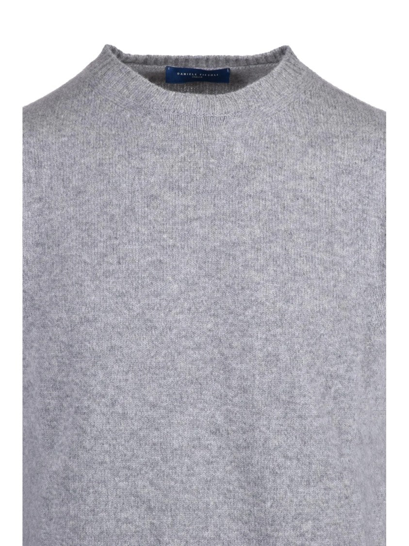 Daniele Fiesoli Classic Crew Neck Pullover In Subtle Heathered Grey