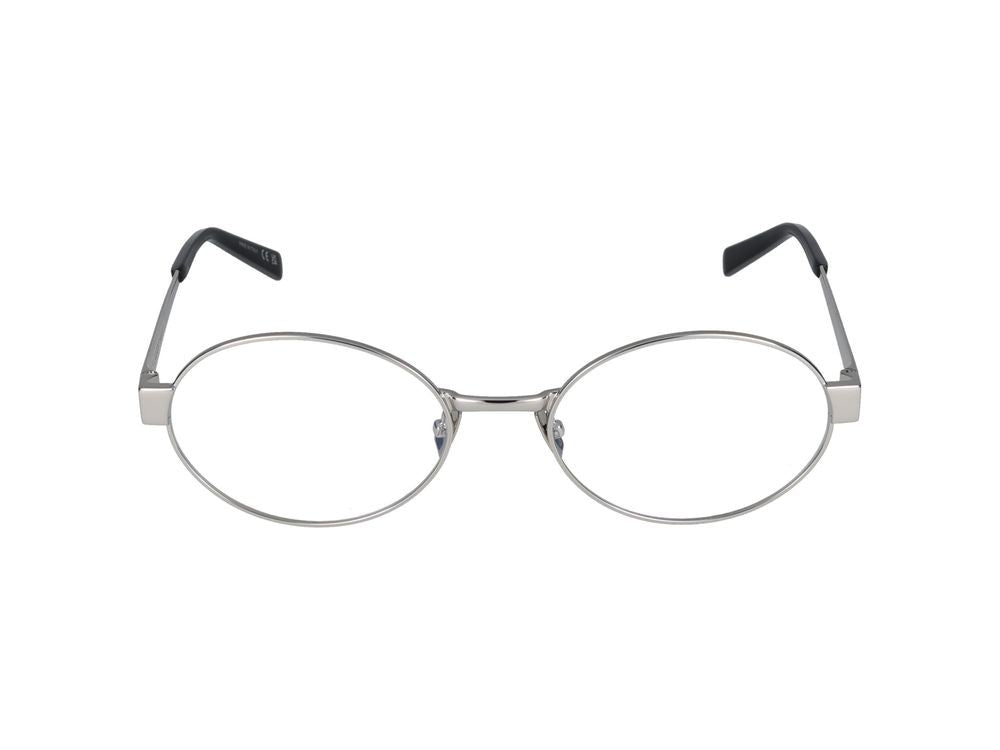 Saint Laurent Silver Round Metal Eyeglasses
